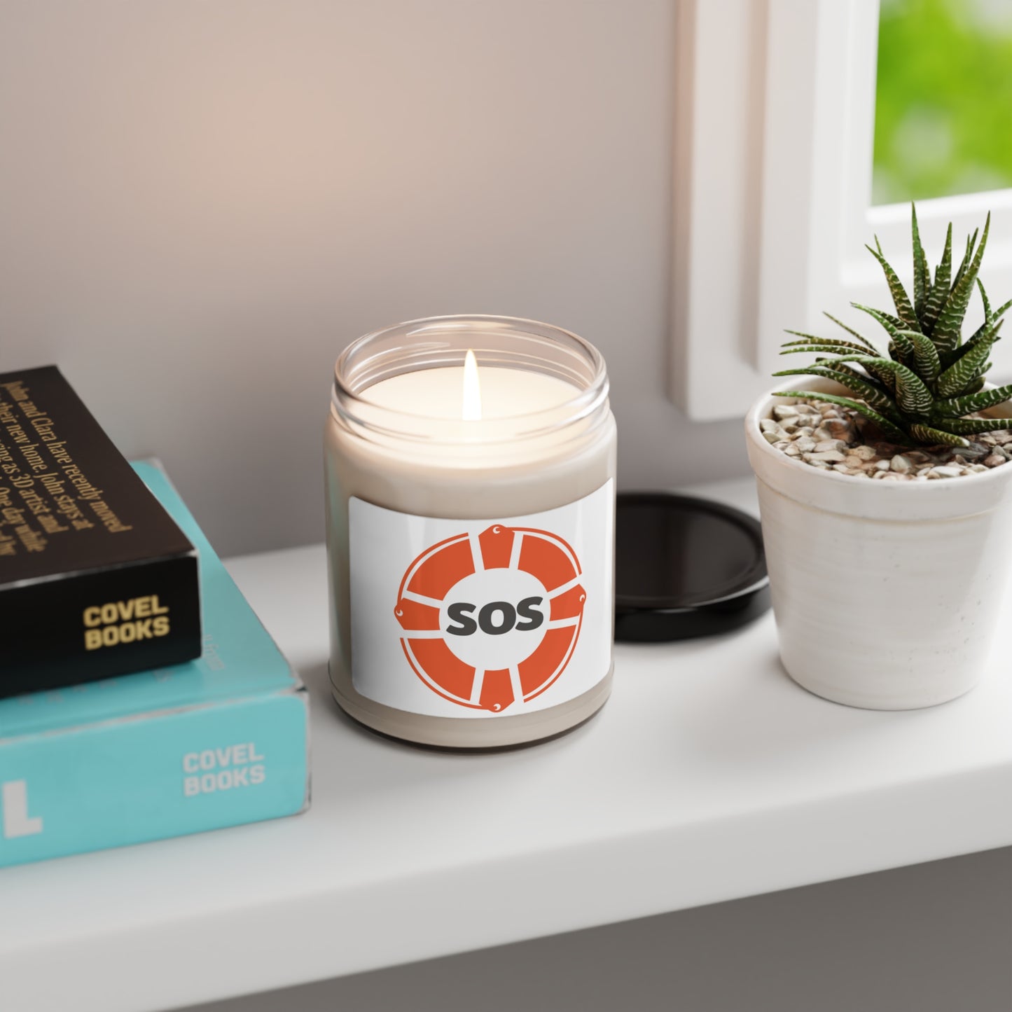 SOS logo Scented Soy Candle, 9oz