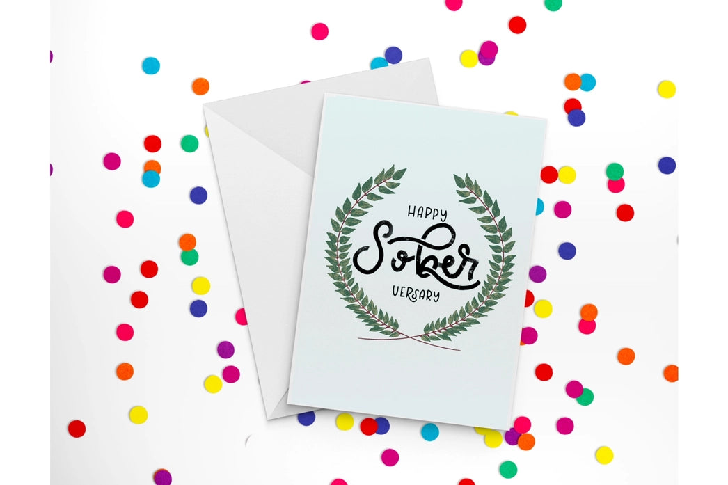 "Happy Soberversary" greeting card