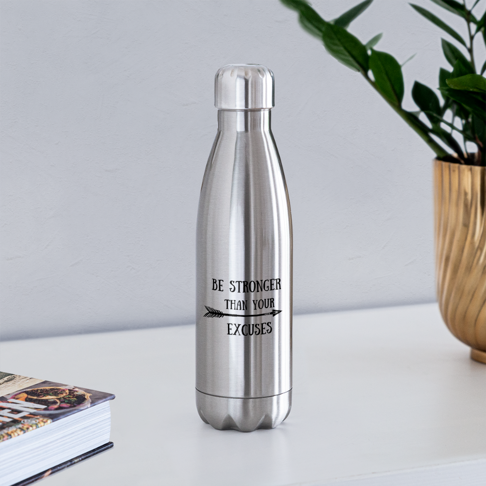 Insulated Stainless Steel Water Bottle - silver