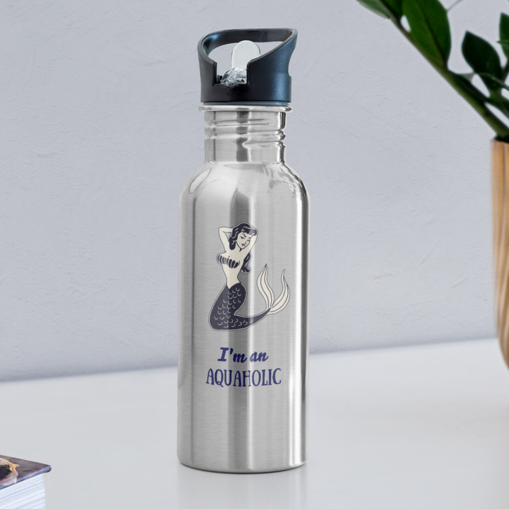 I'm an Aquaholic Water Bottle - silver