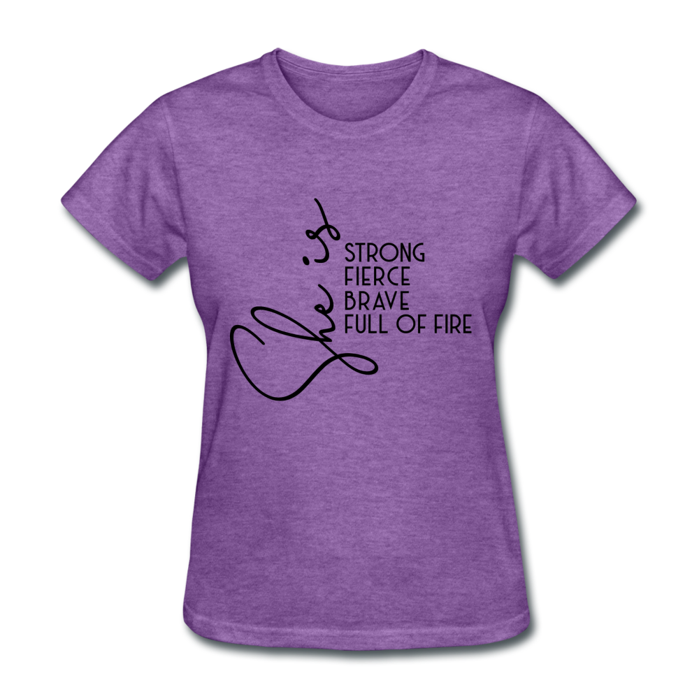 She is Strong Women's T-Shirt - purple heather