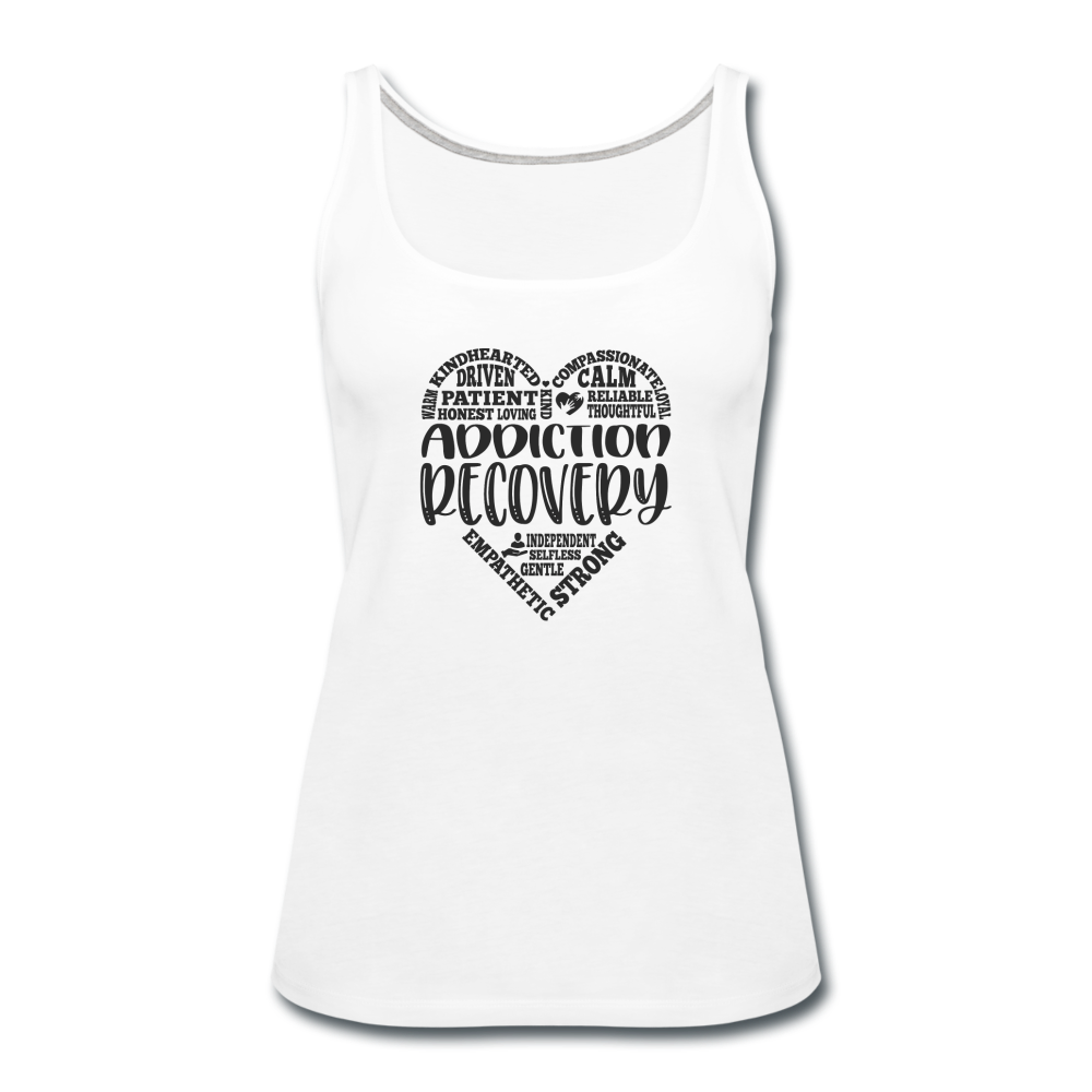 Addiction Recovery Women’s Premium Tank Top - white