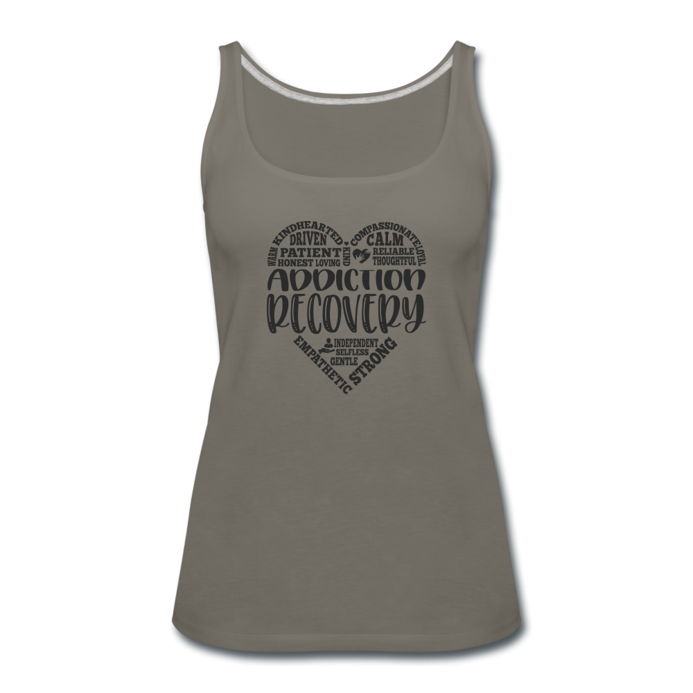 Addiction Recovery Women’s Premium Tank Top - asphalt gray