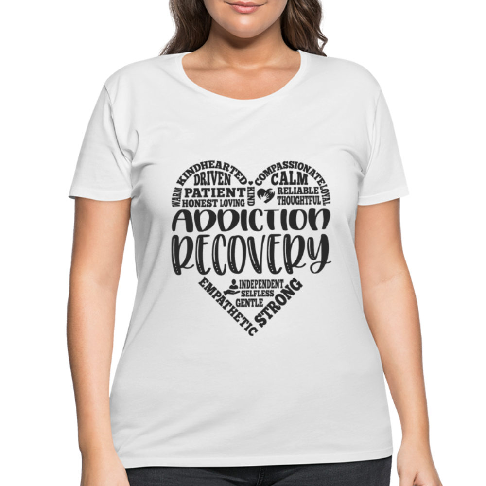 Addiction Recovery Women’s Curvy T-Shirt - white