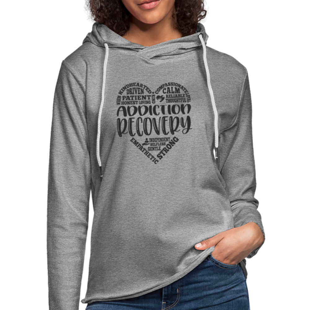 Addiction Recovery Unisex Lightweight Terry Hoodie - heather gray
