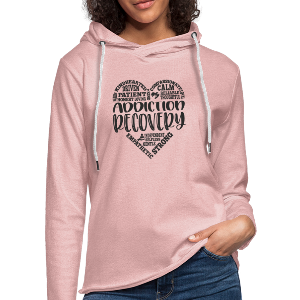 Addiction Recovery Unisex Lightweight Terry Hoodie - cream heather pink