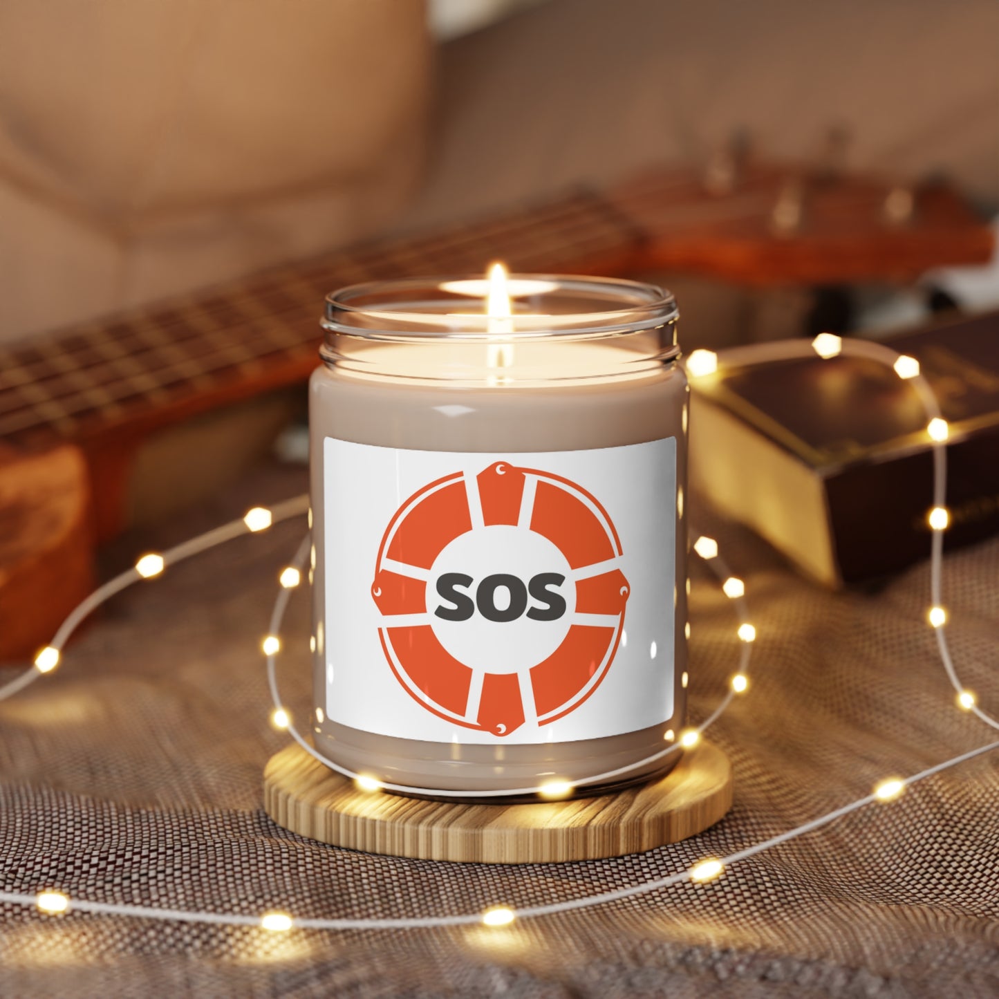 SOS logo Scented Soy Candle, 9oz