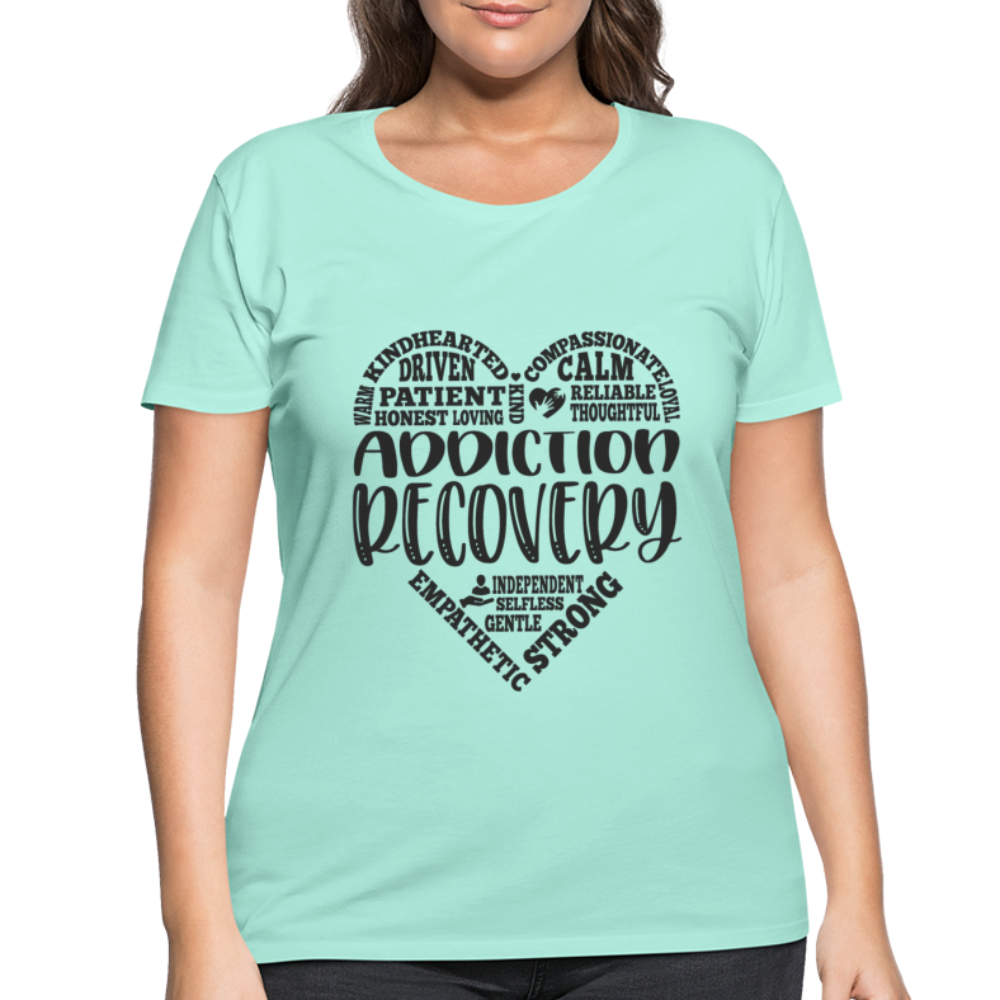 Addiction Recovery Women’s Curvy T-Shirt - mint