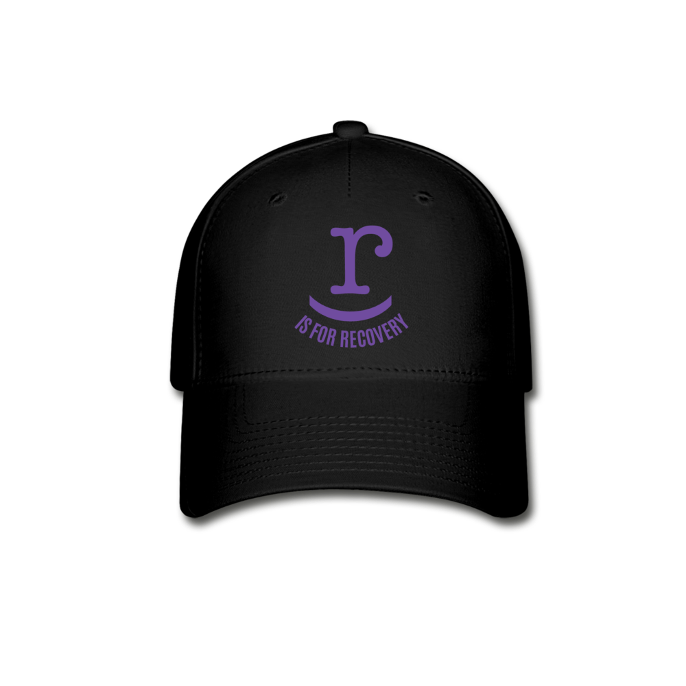 R is for Recovery Baseball Cap (purple) - black