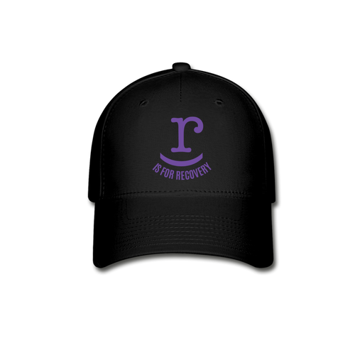 R is for Recovery Baseball Cap (purple) - black