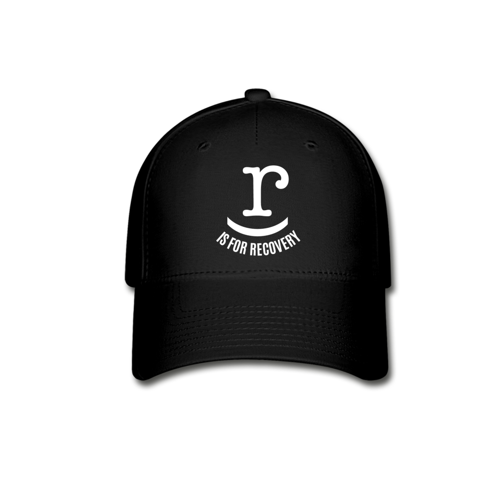 R is for Recovery Baseball Cap (white logo) - black