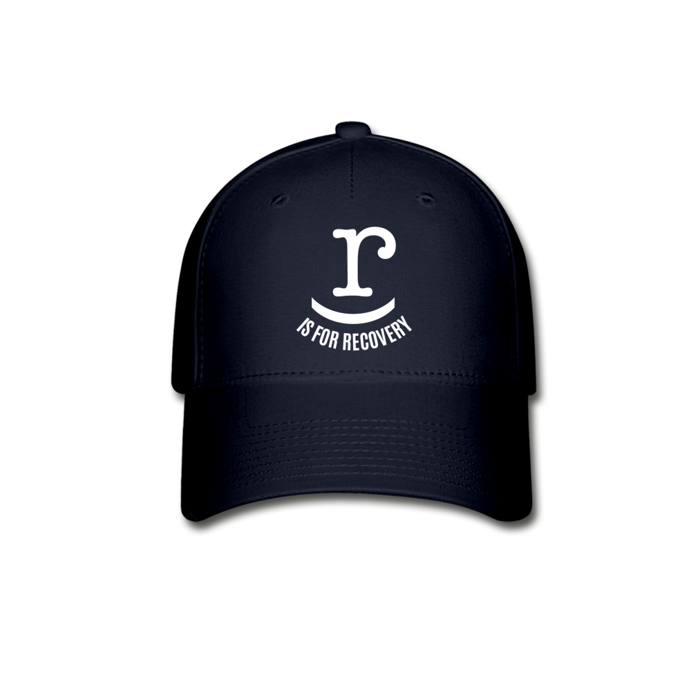 R is for Recovery Baseball Cap (white logo) - navy
